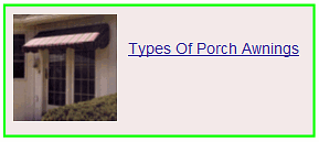 types of porch awning