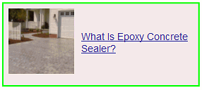 what is epoxy concrete sealer?