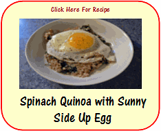 spinach quinoa with sunny side up egg