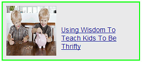 using wisdom to teach kids to be thrifty