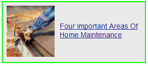 four important areas of home maintenance